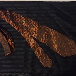 Metallic orange and black necktie